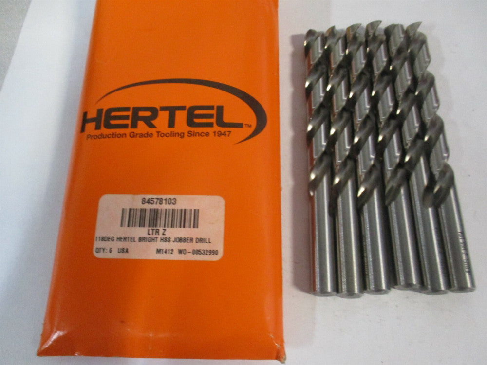 (84578103) Letter Z 3-7/8" x 5-1/4" 118° High Speed Steel Jobber Drill - Qty 6 