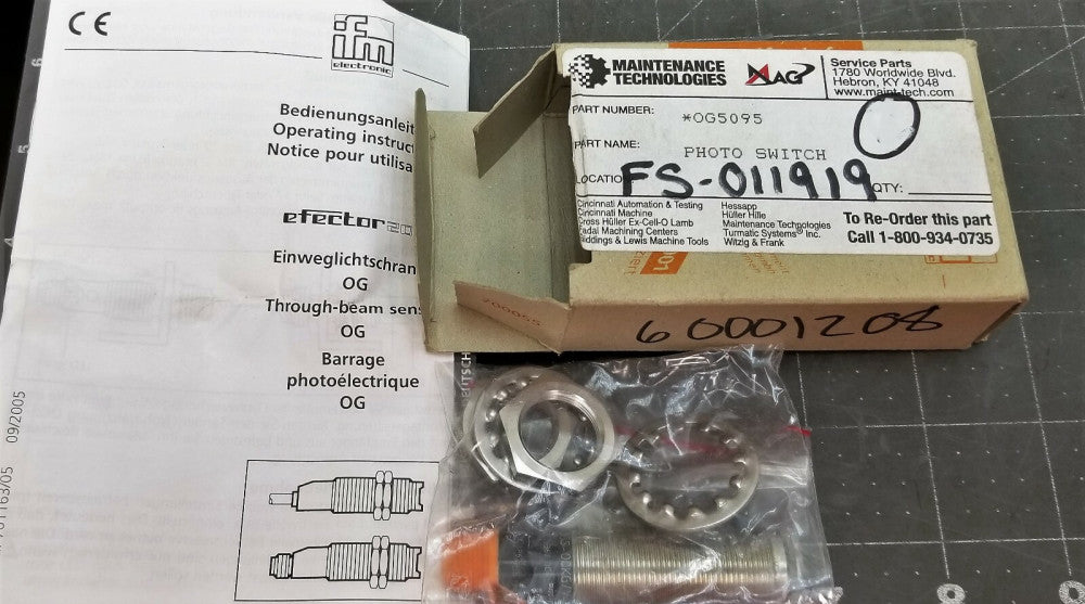 IFM, OG5095, OGS-00KG/V4A/US Efector Proximity Sensor Switch [OFB4]