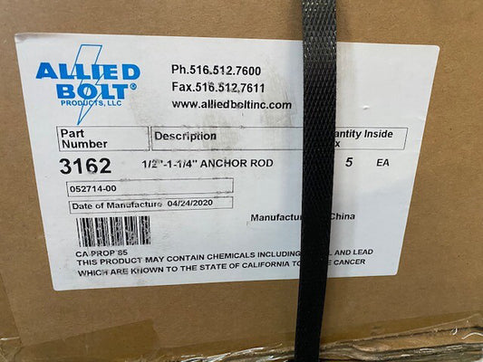 (Case of 5) Allied Bolt # 3162 -  1/2"-1-1/4" ANCHOR ROD - BUY MORE & SAVE!!