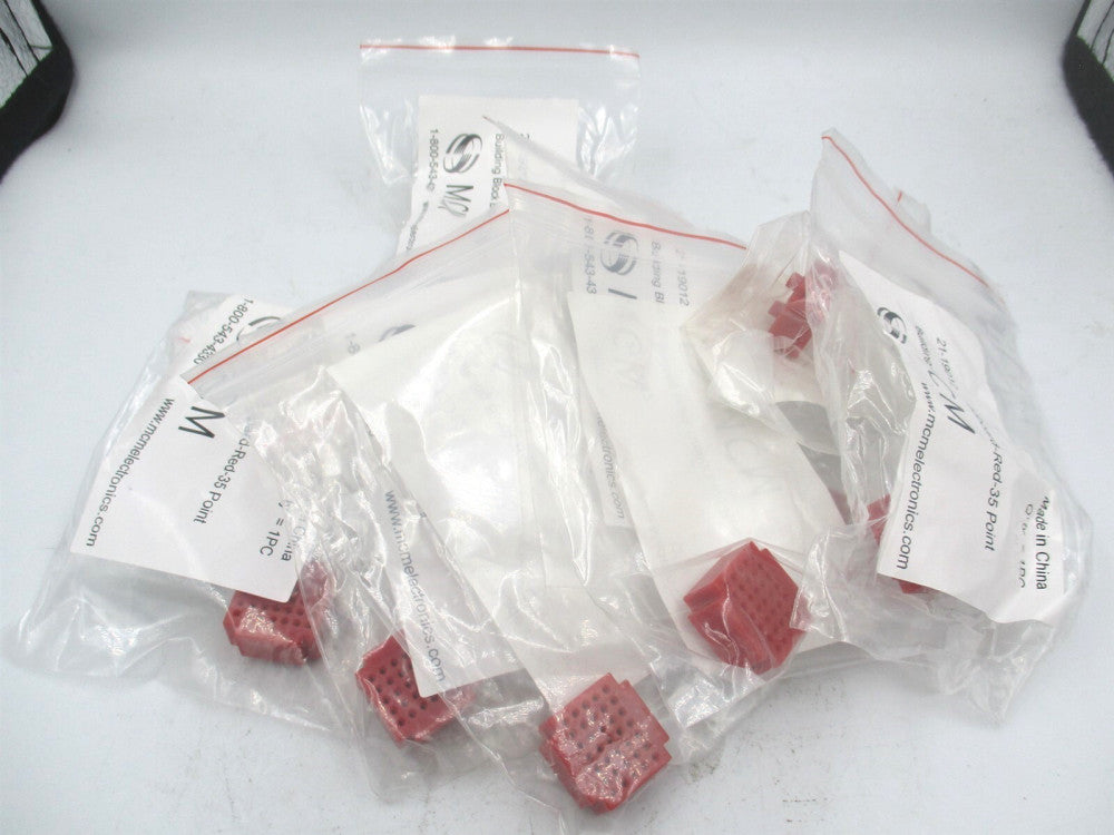 MCM (21-19012) Red 35 Point Building Breadboard Block - Lot of 10 