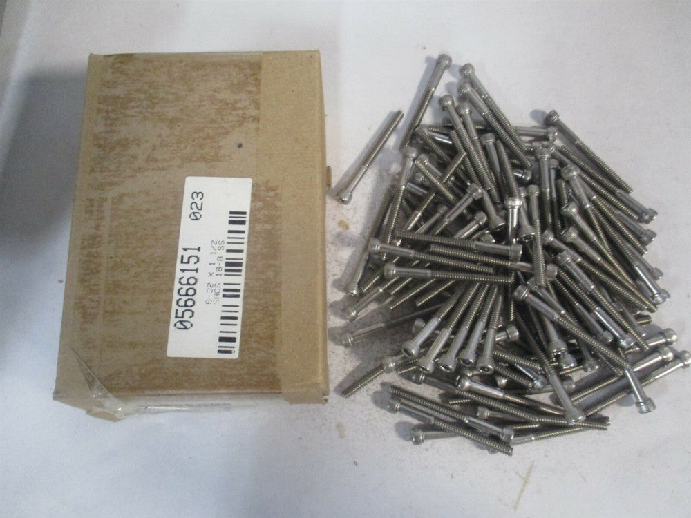 (R40666101) #6-32 UNC 18-8 Stainless Steel Hex Socket Cap Screw - Pack of 100