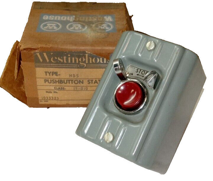 NEW WESTINGHOUSE HEAVY DUTY PUSHBUTTON STATION "STOP" LOCKING 600 VAC  1033323-B