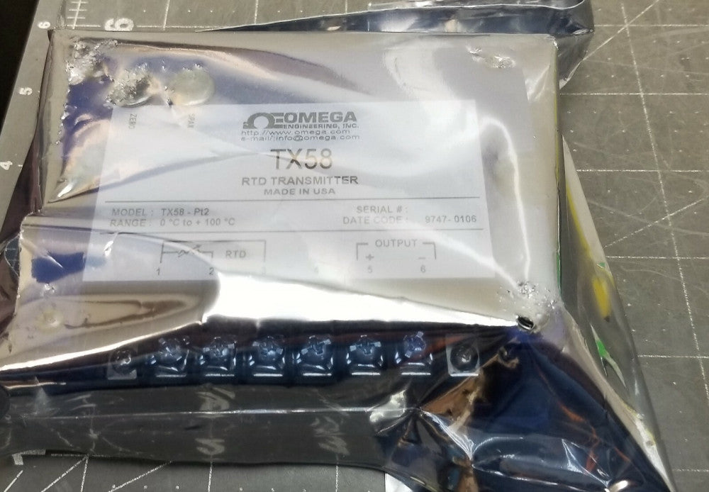 OMEGA RTD TEMPERATURE TRANSMITTER TX58 PT2 NEW NO-BOX [OFB6]