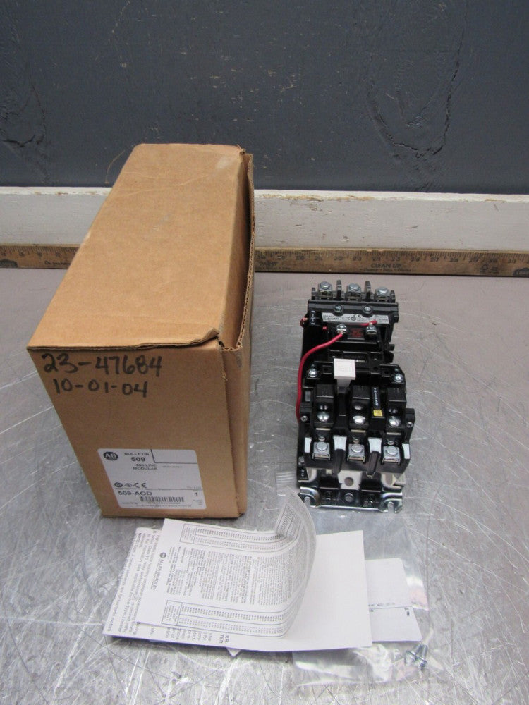 ALLEN BRADLEY 509-AOD NEMA SIZE-0 STARTER 110-120VAC COIL NEW IN BOX!!M/O