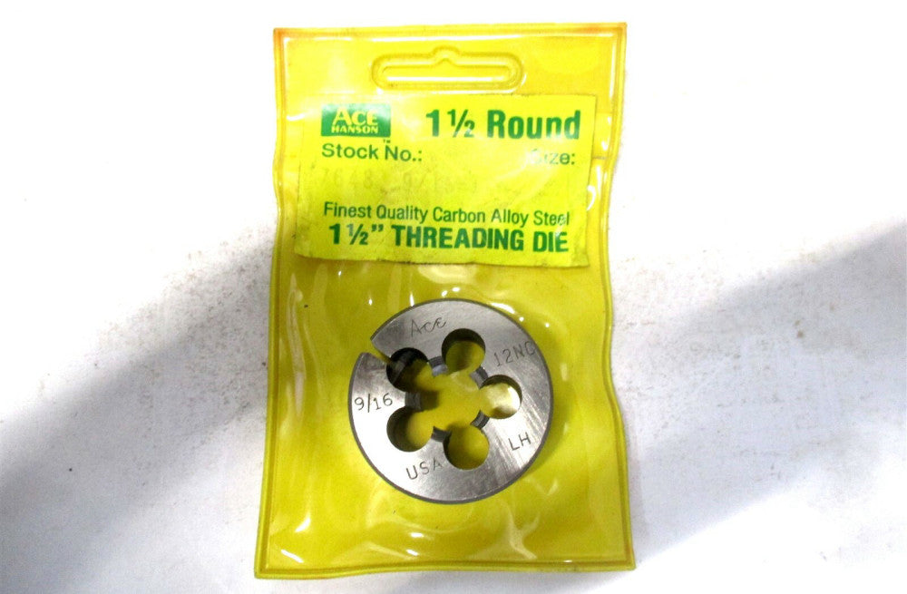 Hanson (7648) 9/16-12 x 1-1/2" OD LH Carbon Steel Round Adjustable Threading Die