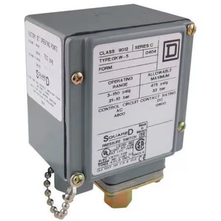 Telemecanique Sensors 9012Gkw6 Pressure Switch, 1-Port 1/4-18 In Fnpt, Spdt, 5
