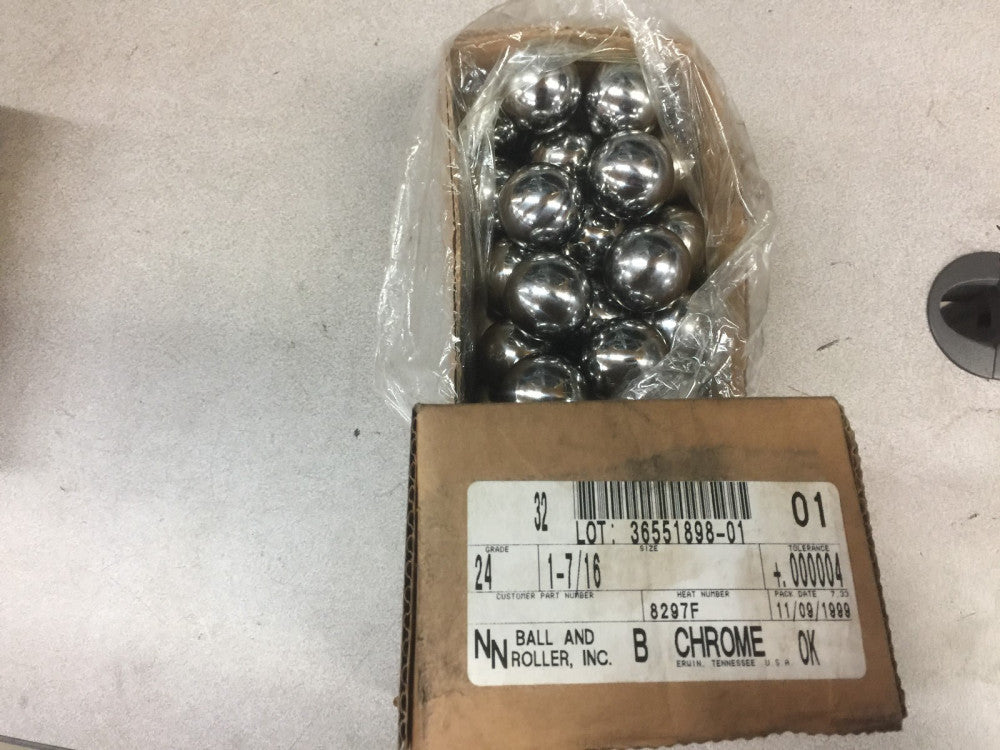 NEW IN BOX NN BALL AND ROLLER INC GRADE 24 1 7/16" BALL BEARINGS 8297F
