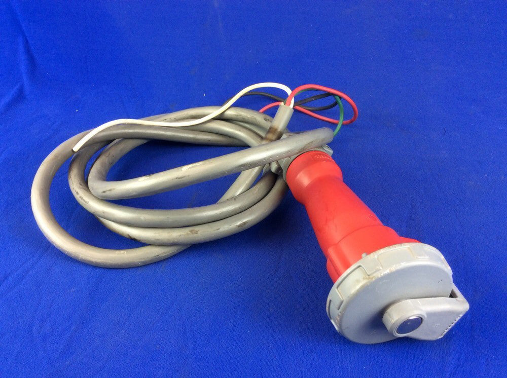 Hubbell 420C7W Pin & Sleeve IEC Connector 3 Pole 4 Wire 20A 3Ph w/ 10'L Cable