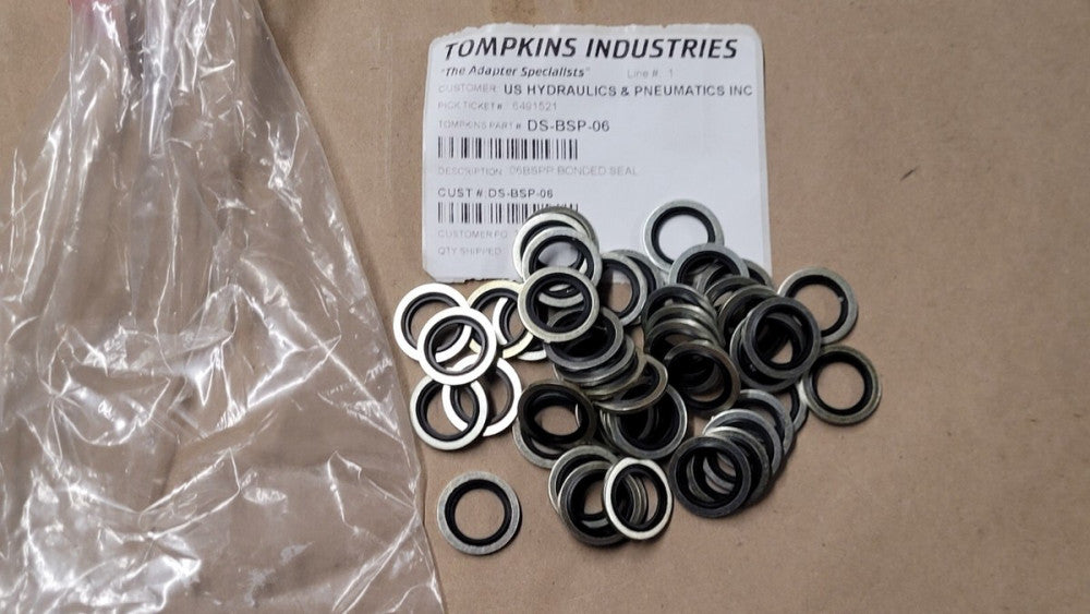 Lot of 47 Tompkins DS-BSP-06 06BSPP Bonded Seals for British Pipe
