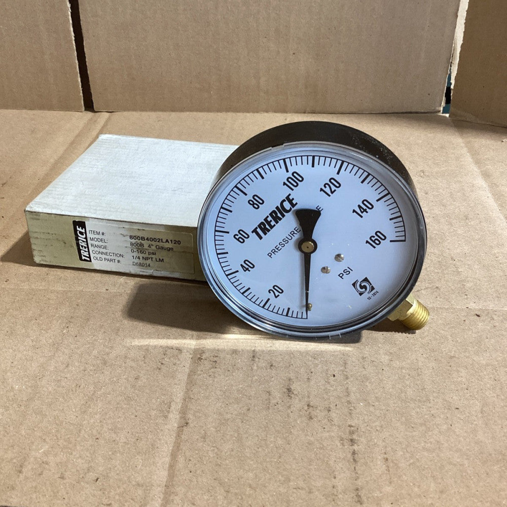 Trerice 4" Gauge D68014-Model 800B-4002LA120 800B NOS