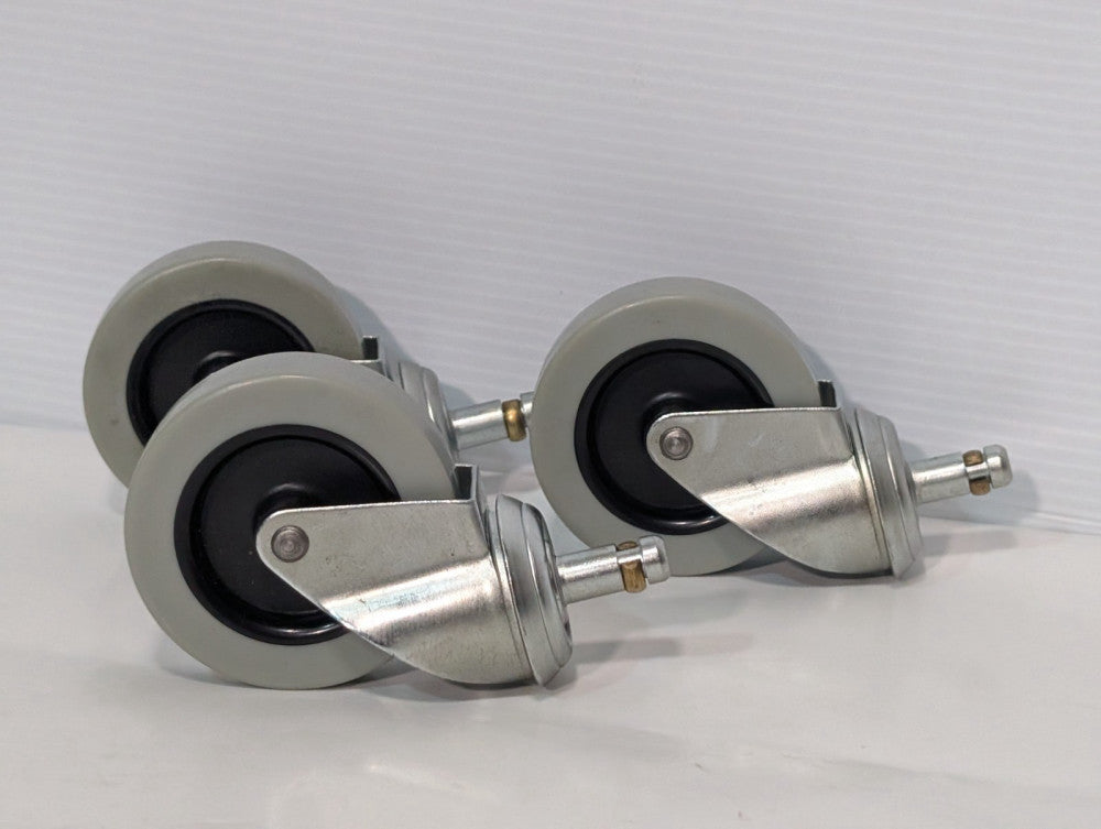 Lot of 3 Swivel Caster Wheels for Machine, Furniture Mobility & Maneuverability