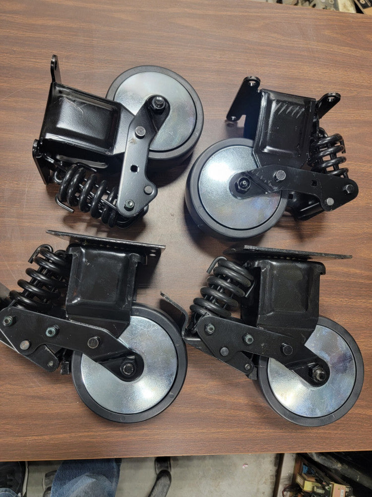 NEW 4 Heavy Duty 6" x 2" Spring Suspension Tool Box Casters 1,000 lbs 4 Swivels