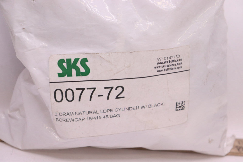 (48-Pk) SKS Natural Cylinder with Black Screwcap 2 Dram 0077-72