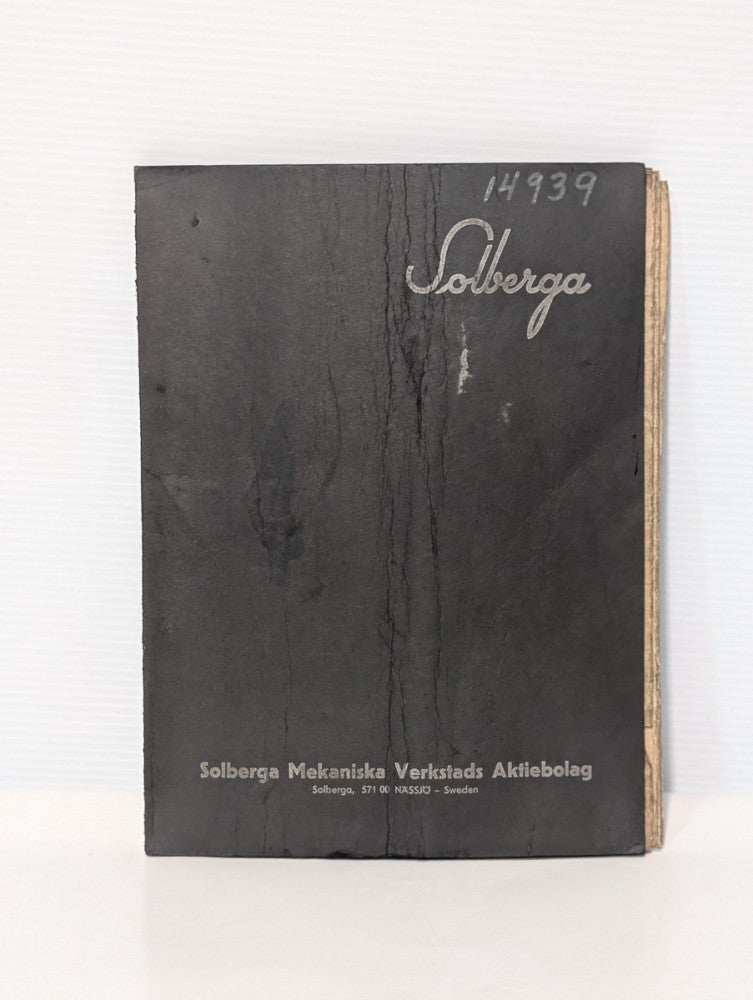 Solberga Mekaniska Type SE1235 Drilling Machine Operators Instruction Handbook