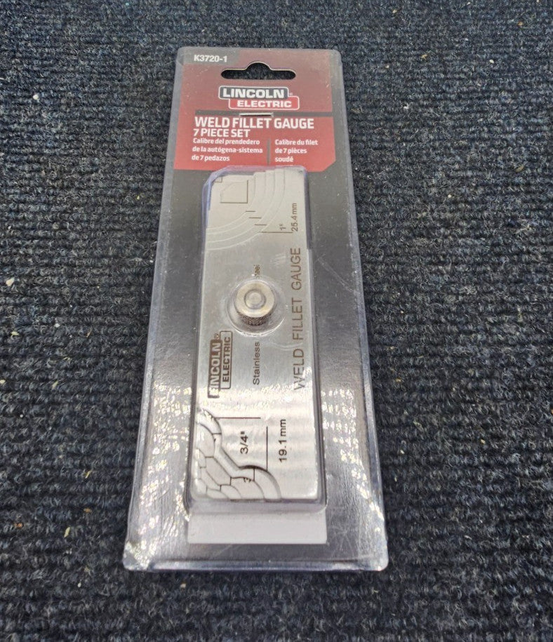 Lincoln Electric K3720-1: 7-Piece Weld Fillet Gauge, 1/8"-1" Measuring Range