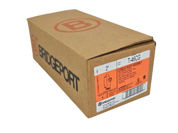 Bridgeport T-46CG 2" T-Type Conduit Body Cover & Gasket New Sacramento