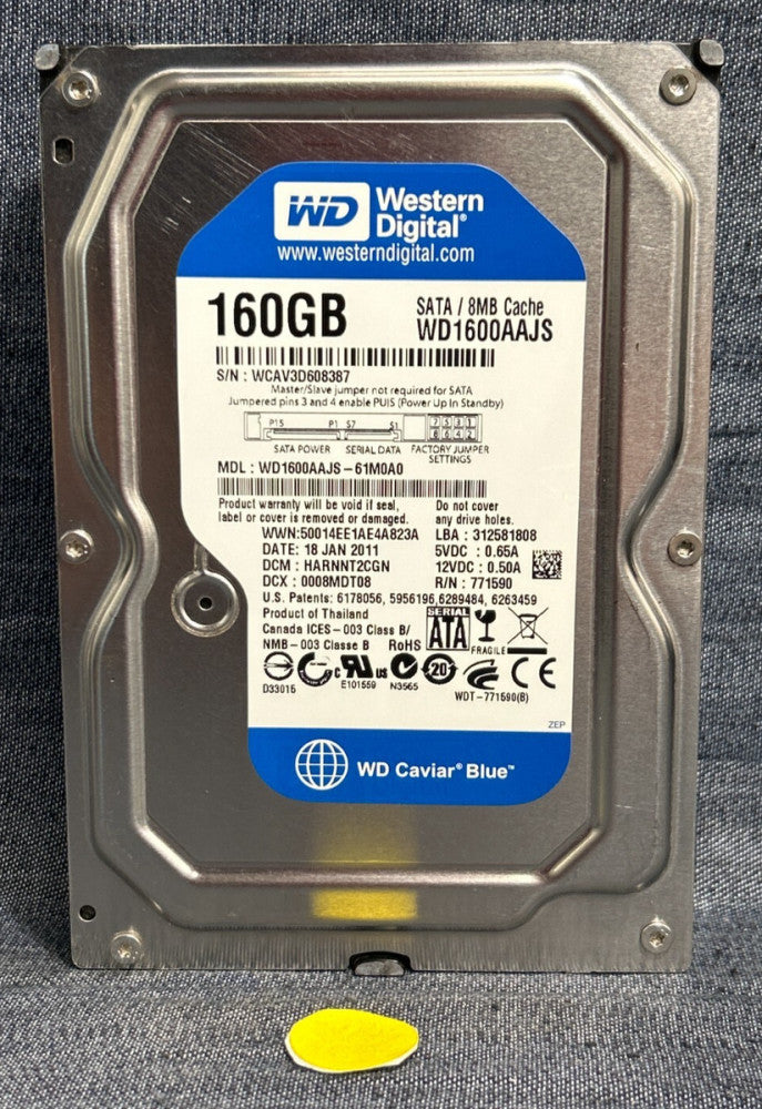 WESTERN DIGITAL HARD DRIVE WD1600AAJS  160GB