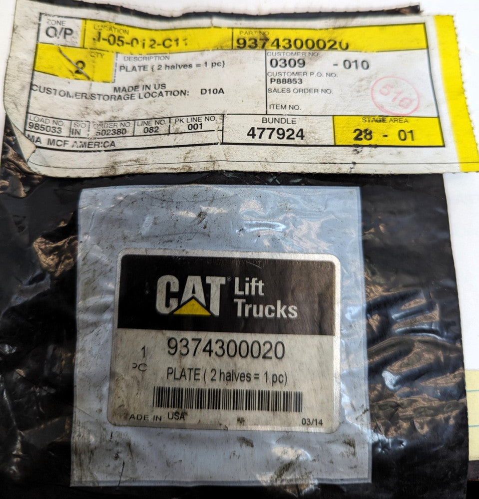 Caterpillar / Towmotor 9374300020 .1mm Thick 2 Halves Shim w/ 6 Holes New [RSOF]