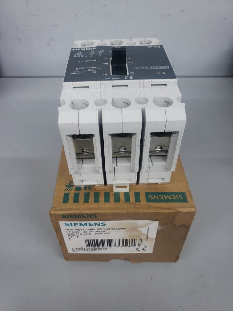 NEW OLD STOCK! SIEMENS 3VF2213-0FG42-0AA0 32 A 3 POLE CIRCUIT BREAKER VF100