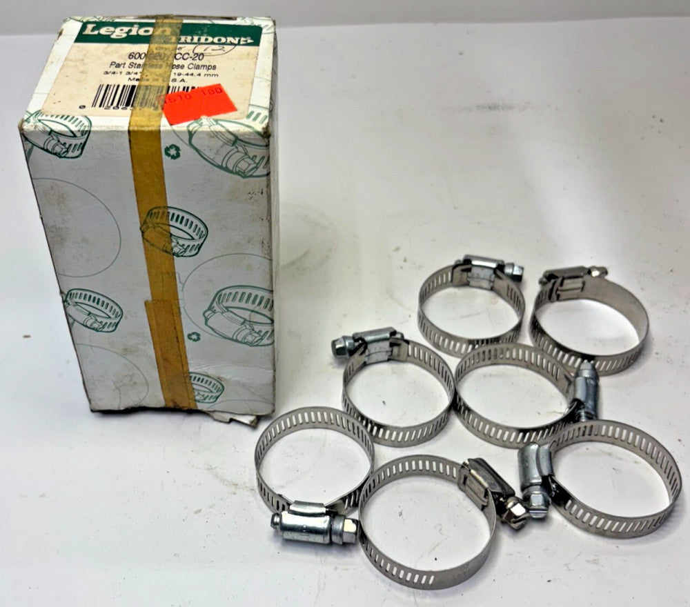 TRIDON LEGION HOSE CLAMPS LOT OF 7 600-020/CC-20 SIZE #20 3/4"-1-3/4"