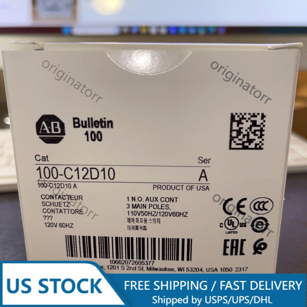 ALLEN BRADLEY. 100-C12D10 CONTACTOR 110/120V50/60HZ US Free Tax