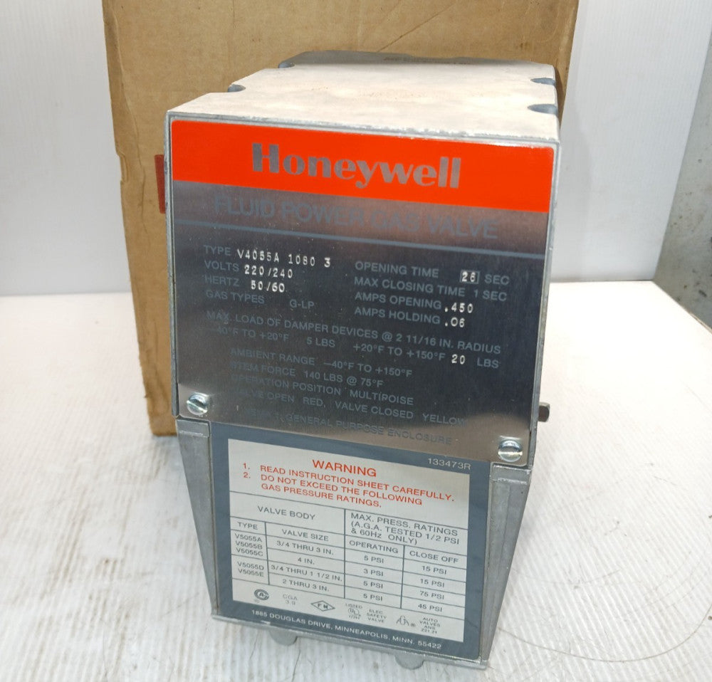 New Honeywell V4055A1080 Fluid Power Gas Valve Actuator 240 Vac