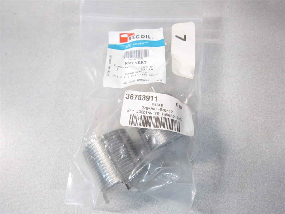 Recoil (73148) 1-1/4″ OAL SS UNF Heavy-Duty Thread Locking Insert - Qty 2