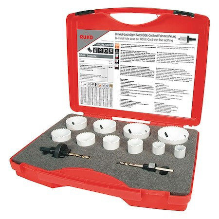 Rothenberger 126303 Hole Saw Kit,12Pcs,Sizes:19 Mm-64 Mm