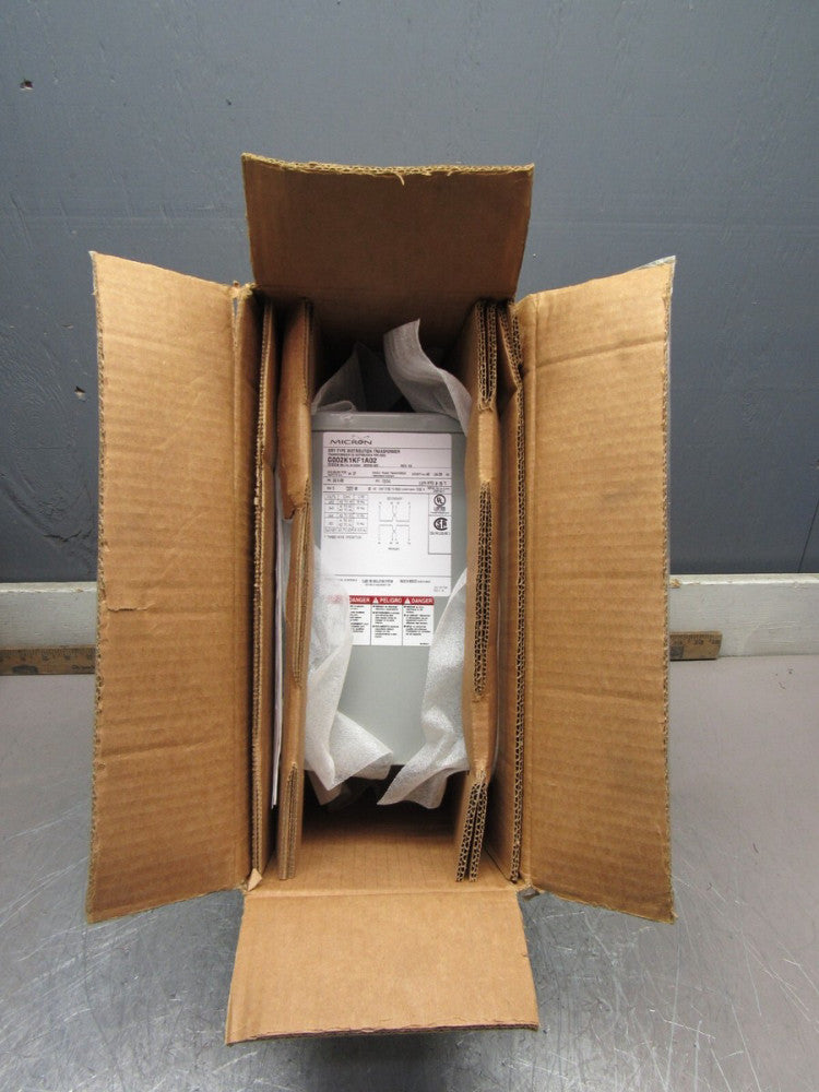 MICRON G002K1KF1A02 DRY TYPE DISTRIBUTION TRANSFORMER 2KVA 1PH 60HZ NEW IN BOX !