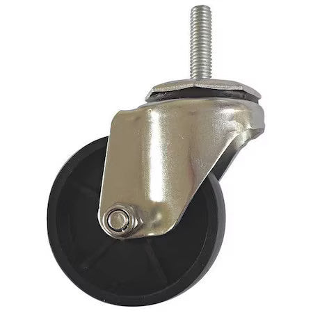 Zoro Select 20Tm42 Swivel Stem Caster,Polyolfin,3 In,125 Lb,Blk
