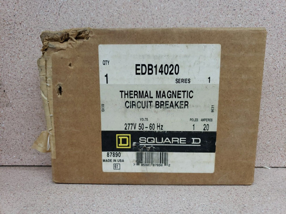 Square D EDB14020 Bolt On Circuit Breaker  20A 1P 277V 1PH EDB 20 Amp 1 Pole