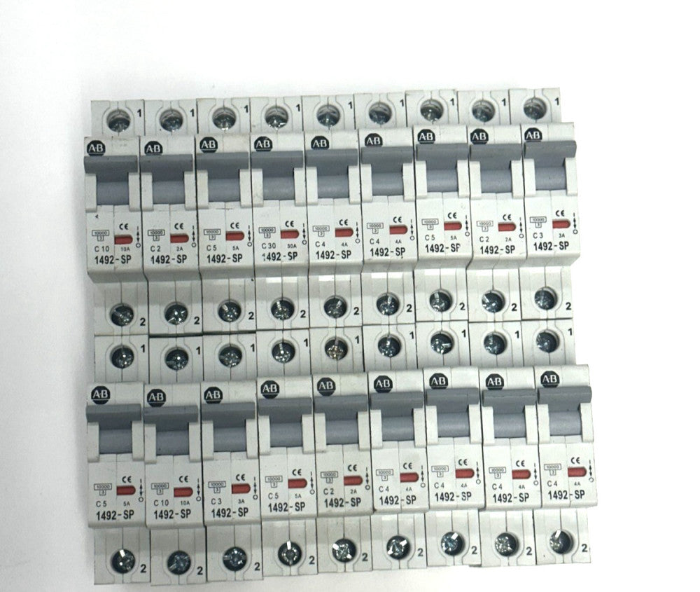LOT OF 18 ALLEN-BRADLEY 1492-SP1C100 MINIATURE CIRCUIT BREAKER  10 AMP 1 POLE