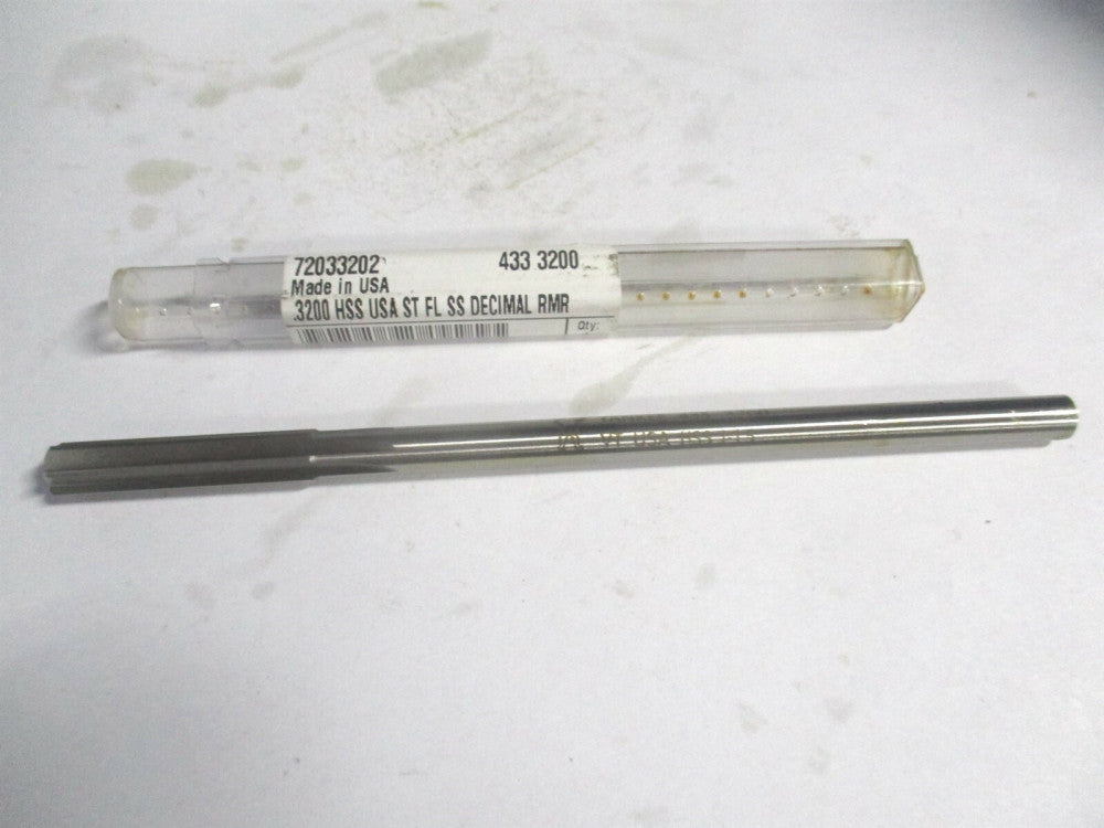 (433-0.3200) 0.32" x 1-1/2" x 6" OAL Straight Shank HSS 6-Flute Chucking Reamer 