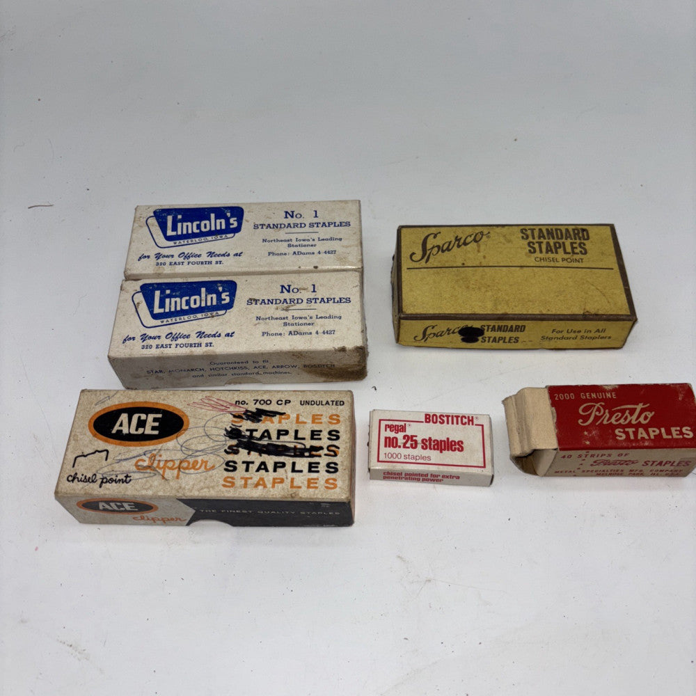 6 Boxes Staples Open Boxes Lincoln Ace Bostitch Sparco Presto ~ 18,000