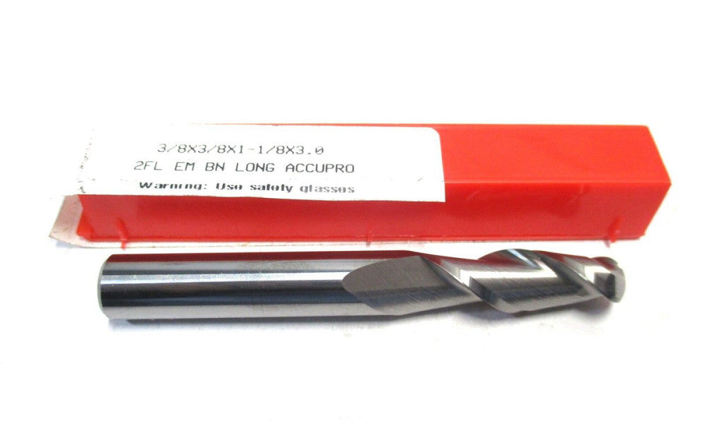 MADE IN USA 3/8 x 3/8 x 1-1/8 x 3 2-Flute SE RH Solid Carbide Ball End Mill
