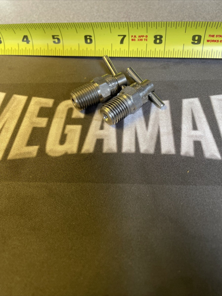 (2) MEC MEJ402S 1/4 in. MNPT Stainless Steel Liquid Vent Valve with T-Handle