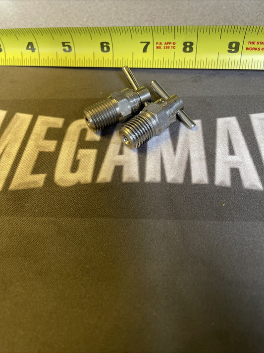 (2) MEC MEJ402S 1/4 in. MNPT Stainless Steel Liquid Vent Valve with T-Handle