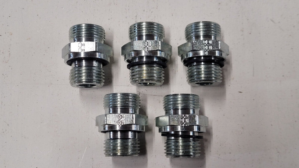 Lot of 5 Parker / Ermeto GE15LREDOMDCF DIN G 1/2" BSP Straight Male Adapters