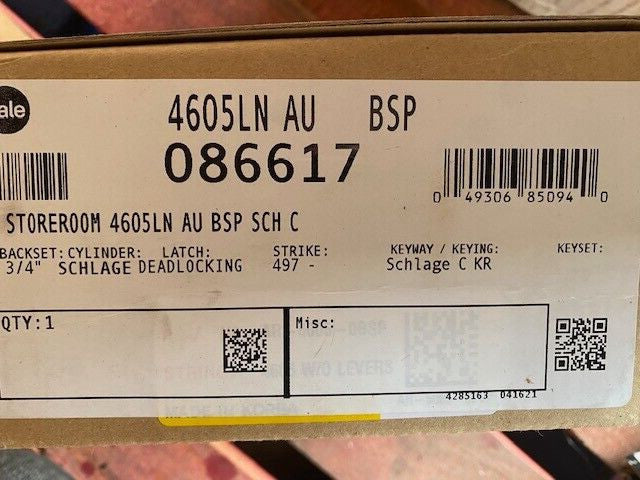 Yale AU4605-BSP, 086617, Storeroom Lever, Black (NEW)