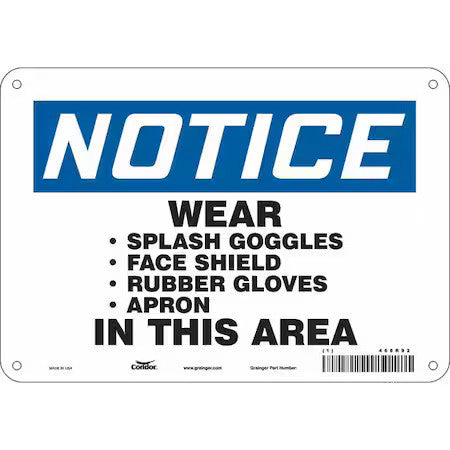 Condor 468R92 Safety Sign, 7 In Height, 10 In Width, Aluminum, Vertical