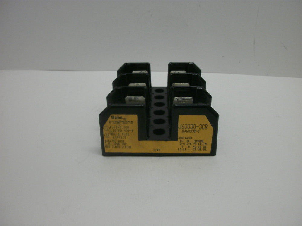 BUSSMAN J60030-3CR FUSEHOLDER HRC-1 FUSE 60C/75C WIREI.R. 200K AMP.