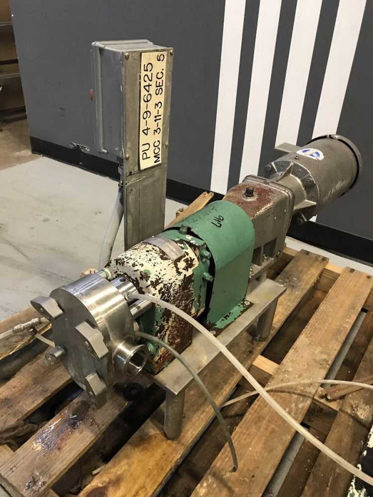 Tri-Clover PRED10-1-1/2M-UC2-ST-S POSITIVE DISPLACEMENT ROTARY PUMP 2HP 