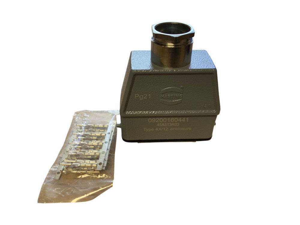(1) HARTING 09200160441 , HAN A HOOD TOP ENTRY HC 2 PG 21.