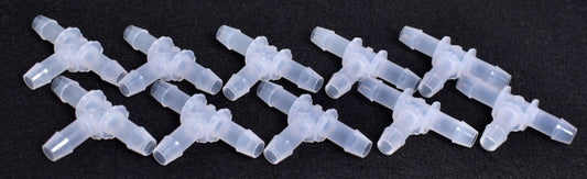 10 Count Nordson Medical Tee Tube Fittings w/ 600 Series Barbs 3/8" ID T670-6005