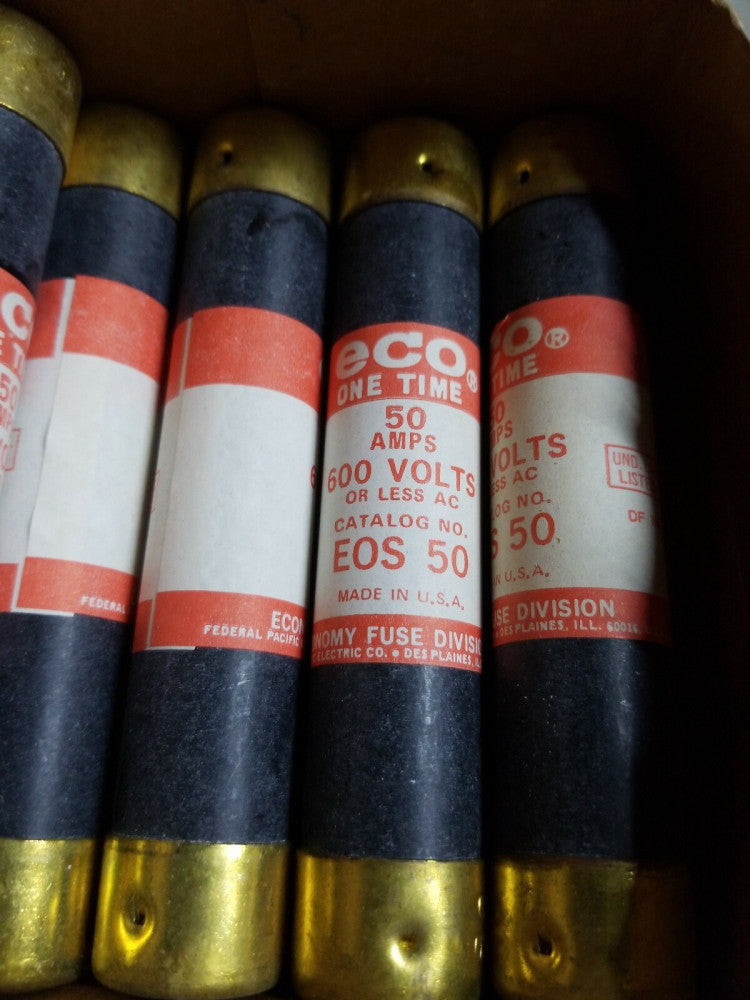 NEW OLD STOCK EOS-50 Federal Pacific FPE Economy Eco One-Time Fuse 50A 600V