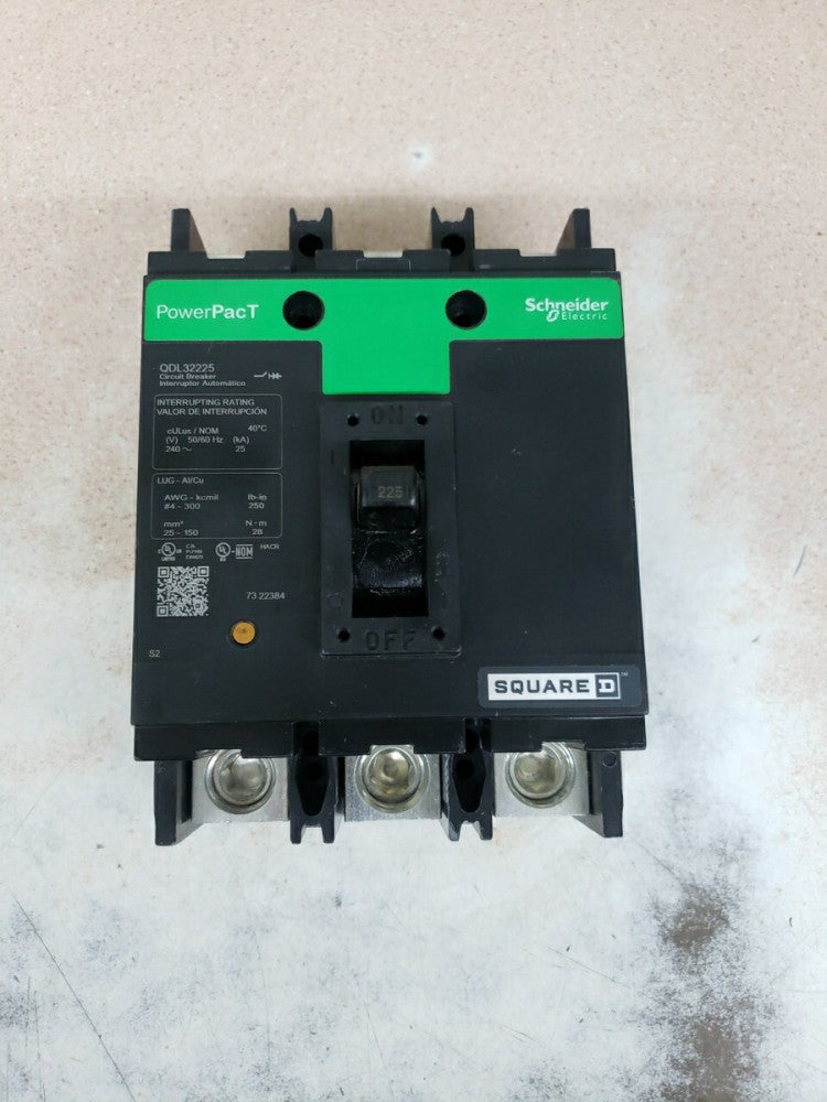 Square D QDL32225 225 Amp 240 Vac 3 Pole QD 225 Circuit Breaker New take out!