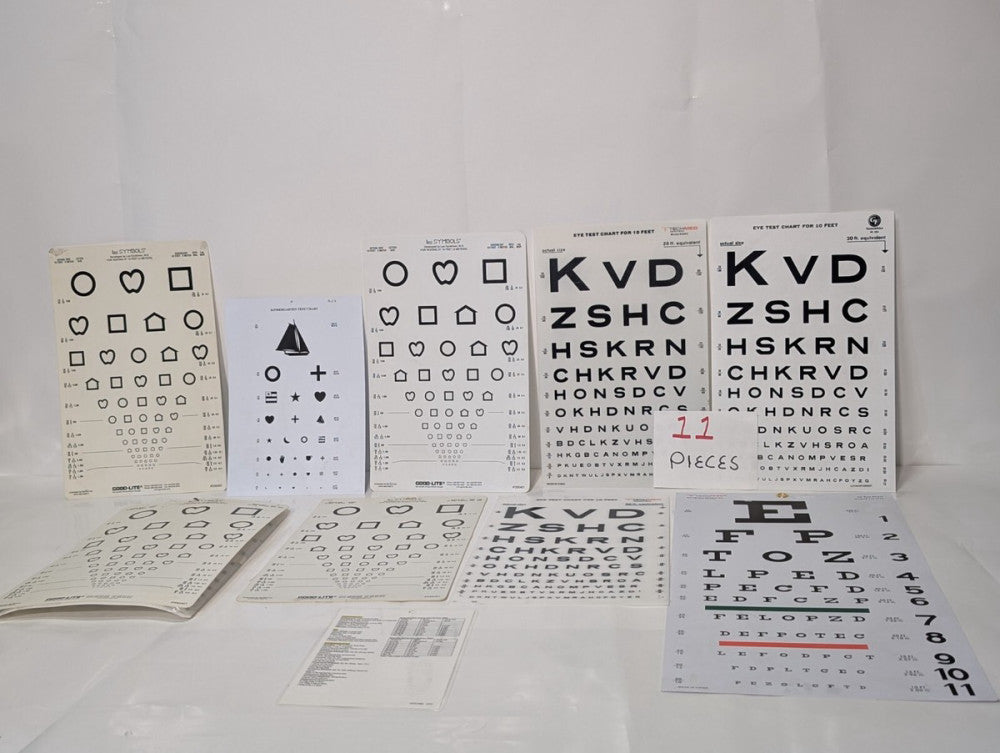 [10] Eye Test Vision Poster Chart Assorted Standard Letters Shapes Symbols Child
