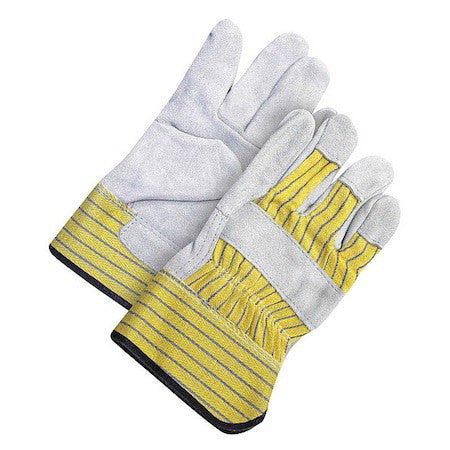 Bdg 30-1-W10elw Leather Gloves, Cowhide, Safety Cuff, Wing Thumb, Full Finger,