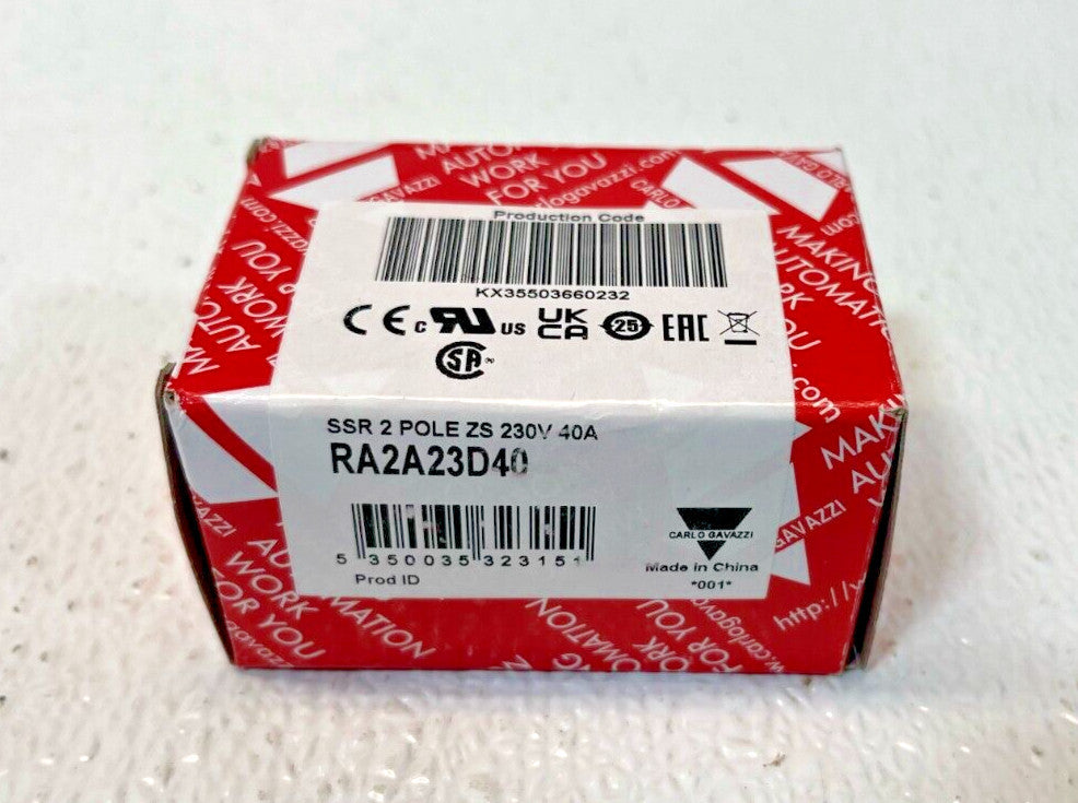 Carlo Gavazzi RA2A23D40 SSR 2 Pole ZS 230V 40A Solid State Relay