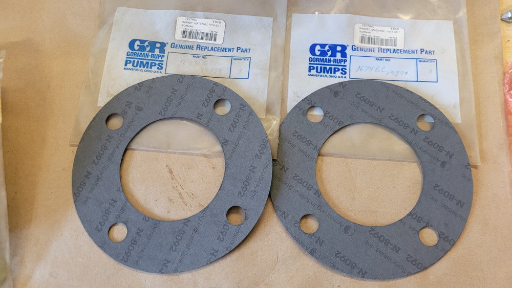 Lot of 2 Gorman Rupp Pumps 1674GC 19370 Gaskets